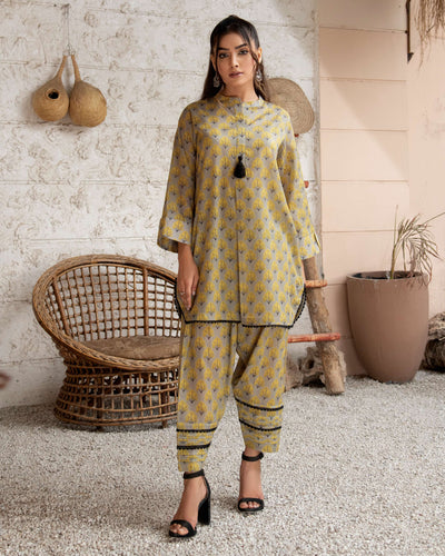 Olive Pattern Co-Ord Set