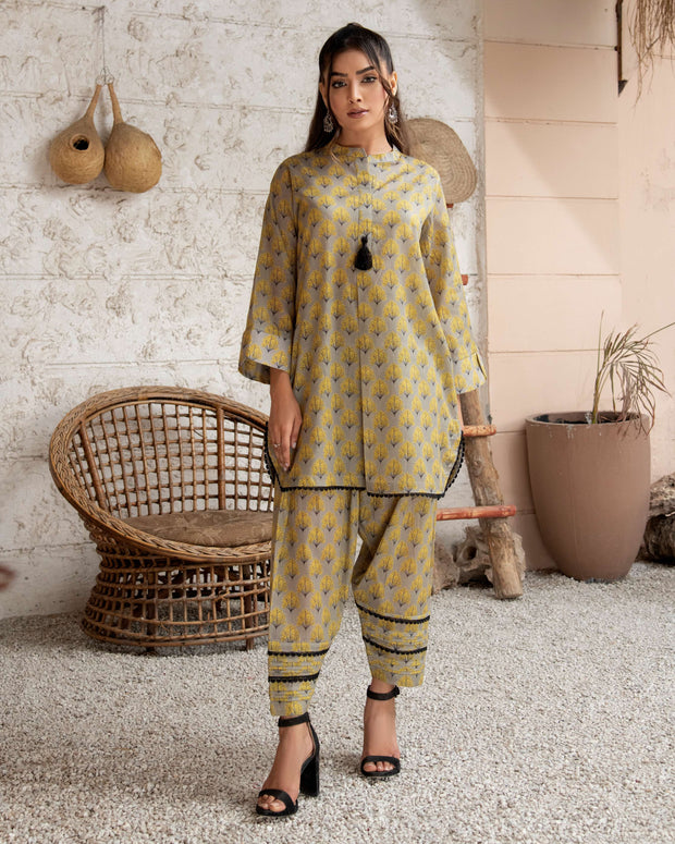 Olive Pattern Co-Ord Set