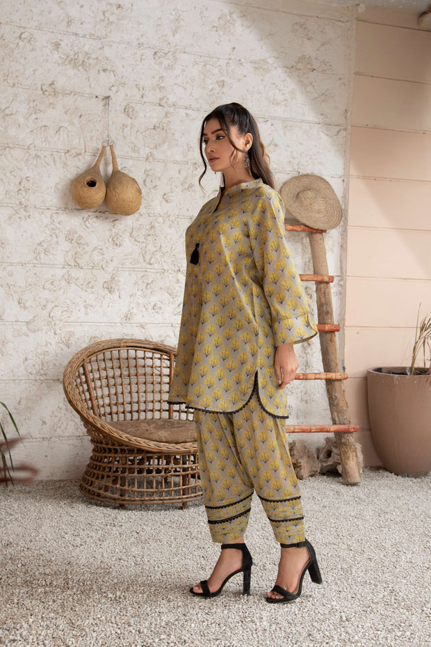 Olive Pattern Co-Ord Set