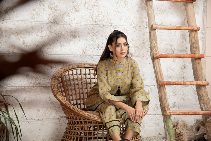 Olive Pattern Co-Ord Set