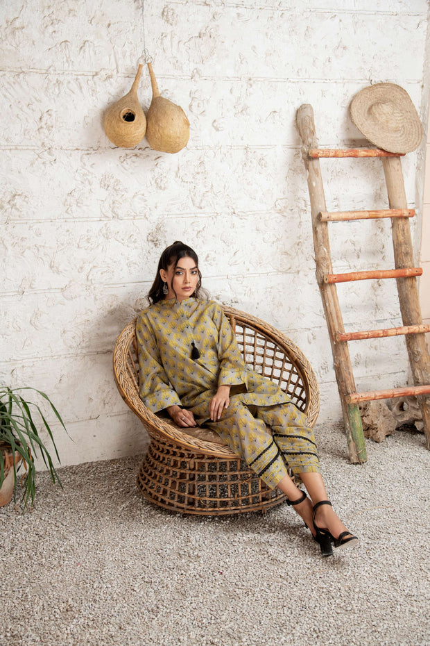 Olive Pattern Co-Ord Set